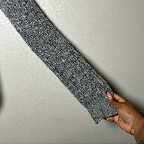 Stoogie & Co Men Cardigan Sweater Large Gray Button Front Japanese Wool Spellout - Picture 7 of 12